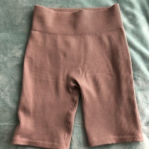 Beige dynamite biker shorts